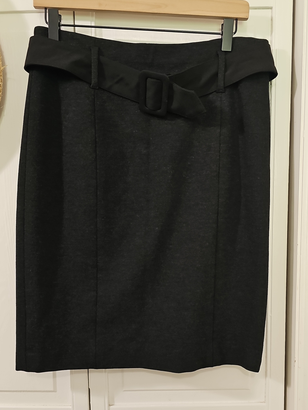 Ann Taylor Black Belted Pencil Skirt